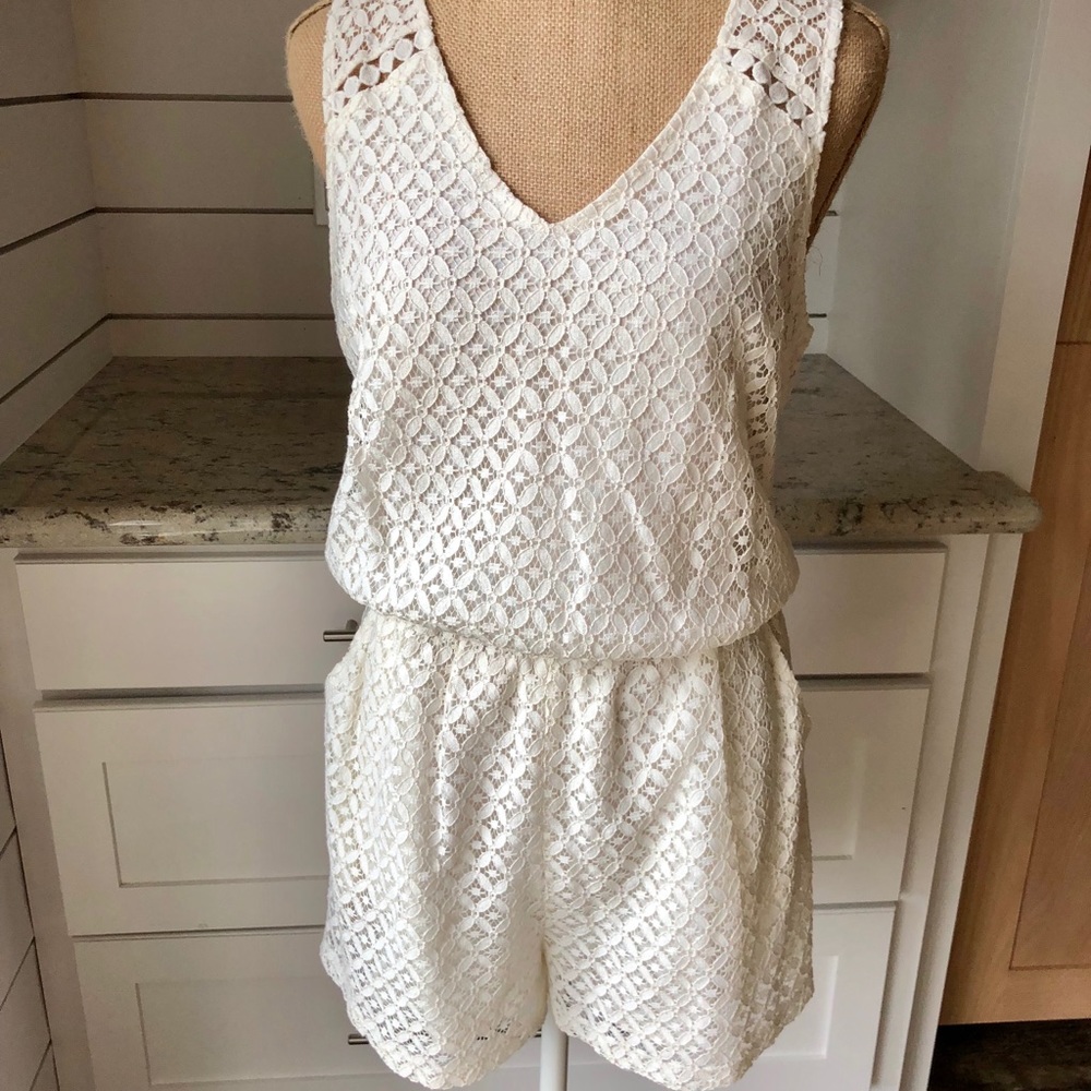 “Skies are Blue” lace romper